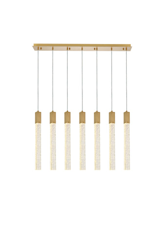 Weston 7 lights pendant in satin gold