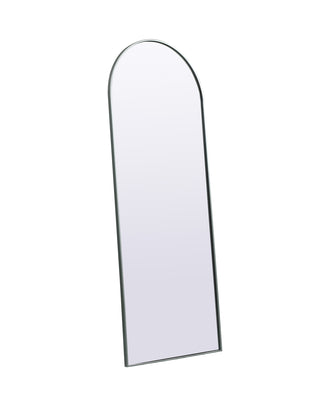 Metal Frame Arch Full Length Mirror 28x74 Inch in Silver