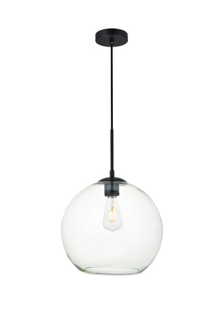 Baxter 1 Light Black Pendant With Clear Glass