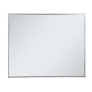 Metal frame rectangle mirror 30 inch in silver