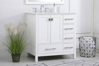 32 inch Single Bathroom Vanity in White