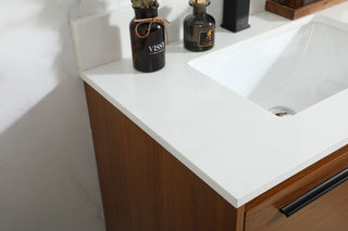 30 inch Single bathroom vanity in teak with backsplash