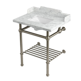 Pemberton 30 Inch Console Sink in Carrara Marble