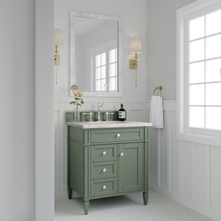 30 Inch Brittany Freestanding Vanity in Smokey Celadon / Eternal Jasmine Pearl Top