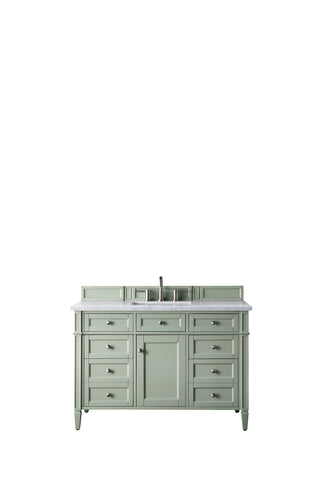 48 Inch Brittany Freestanding Vanity in Sage Green / Eternal Jasmine Pearl Top