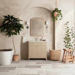36 Inch Gracyn Freestanding Vanity in Coastal Driftwood / Victorian Silver Top