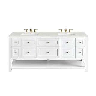 72 Inch Breckenridge Freestanding Vanity in Bright White / Lime Delight Top