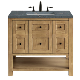 36 Inch Breckenridge Freestanding Vanity in Light Natural Oak / Parisien Bleu Top