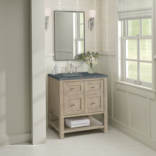 30 Inch Breckenridge Freestanding Vanity in Whitewashed Oak / Parisien Bleu Top