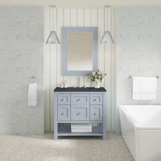 36 Inch Breckenridge Freestanding Vanity in Serenity Blue / Charcoal Soapstone Top