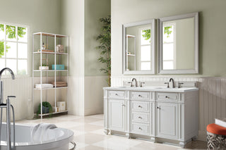 60 Inch Bristol Freestanding Vanity in Bright White / Ethereal Noctis Top
