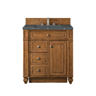 30 Inch Bristol Freestanding Vanity in Saddle Brown / Parisien Bleu Top