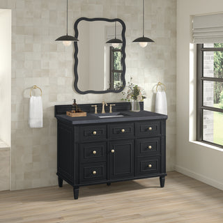 48 Inch Lorelai Freestanding Vanity in Black Onyx / Charcoal Soapstone Top