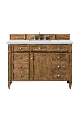 48 Inch Brittany Freestanding Vanity in Saddle Brown / Ethereal Noctis Top