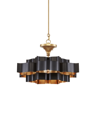 Grand Lotus Small Black Chandelier