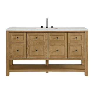 60 Inch Breckenridge Freestanding Vanity in Light Natural Oak / Lime Delight Top