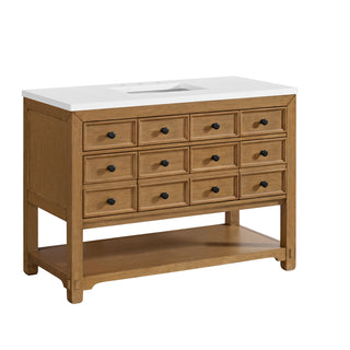 48 Inch Malibu Freestanding Vanity in Amber Birch / White Zeus Top