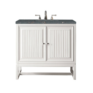 36 Inch Athens Dual Mount Vanity in Glossy White / Parisien Bleu Top