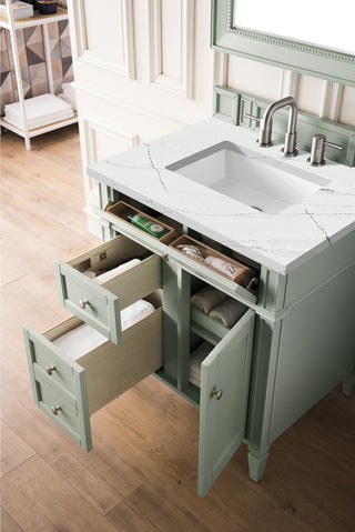 30 Inch Brittany Freestanding Vanity in Sage Green / Ethereal Noctis Top