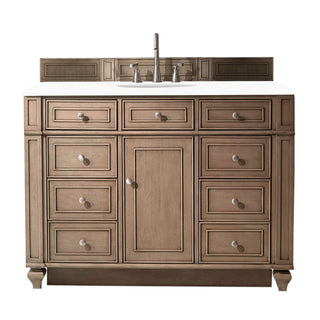 48 Inch Bristol Freestanding Vanity in Whitewashed Walnut / White Zeus Top