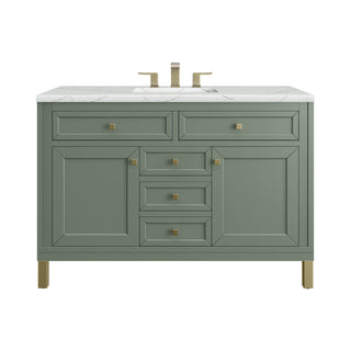 48 Inch Chicago Freestanding Vanity in Smokey Celadon / Ethereal Noctis Top