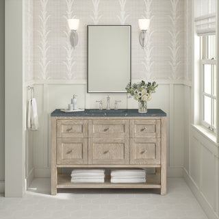 48 Inch Breckenridge Freestanding Vanity in Whitewashed Oak / Parisien Bleu Top