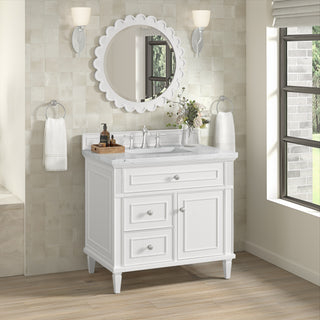 36 Inch Lorelai Freestanding Vanity in Bright White / White Zeus Top