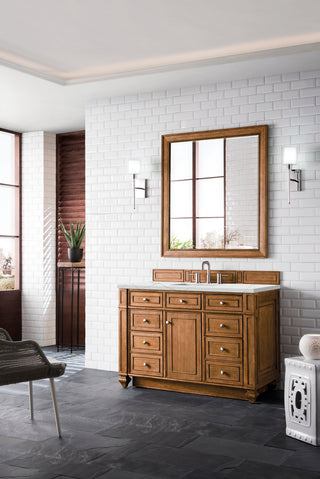 48 Inch Bristol Freestanding Vanity in Saddle Brown / Ethereal Noctis Top