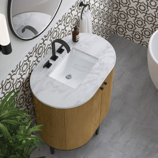 36 Inch Bellamy Freestanding Vanity in Rustic Oak / Carrara White Top