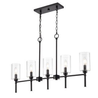 Chastine 36" Wide 5-Light Island - Matte Black