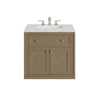 30 Inch Chicago Freestanding Vanity in Walnut Whisper / Ethereal Noctis Top