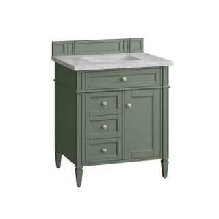 30 Inch Brittany Freestanding Vanity in Smokey Celadon / Victorian Silver Top