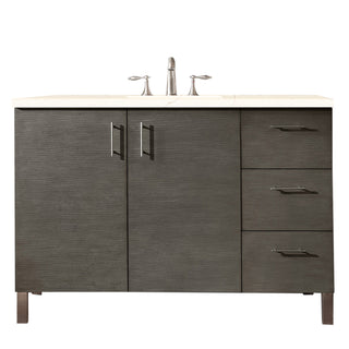 48 Inch Metropolitan Dual Mount Vanity in Silver Oak / Eternal Marfil Top