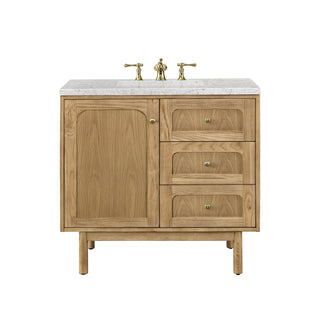 36 Inch Laurent Dual Mount Vanity in Light Natural Oak / Eternal Jasmine Pearl Top
