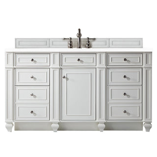 60 Inch Bristol Freestanding Vanity in Bright White / White Zeus Top