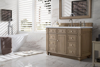 48 Inch Bristol Freestanding Vanity in Whitewashed Walnut / Carrara White Top
