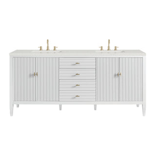 72 Inch Myrrin Freestanding Vanity in Bright White / Lime Delight Top