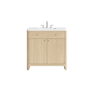 36 Inch Gracyn Freestanding Vanity in Coastal Driftwood / White Zeus Top