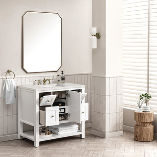 36 Inch Breckenridge Freestanding Vanity in Bright White / Lime Delight Top