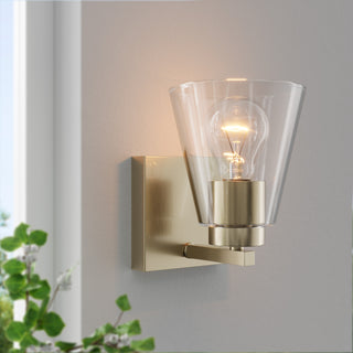 Strayhan 6.75" High 1-Light Wall Sconce - Modern Gold