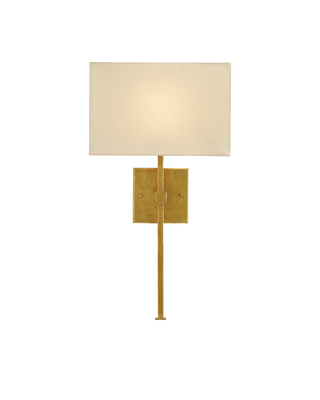 Ashdown Gold Wall Sconce, White Shade