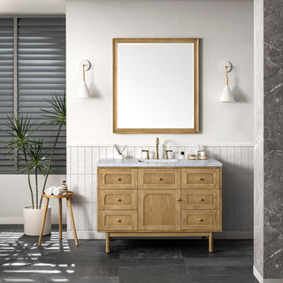 48 Inch Laurent Dual Mount Vanity in Light Natural Oak / Carrara White Top