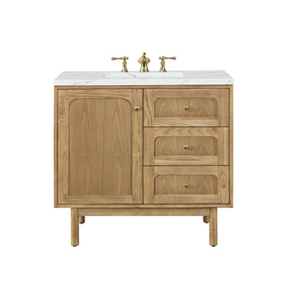 36 Inch Laurent Dual Mount Vanity in Light Natural Oak / Ethereal Noctis Top