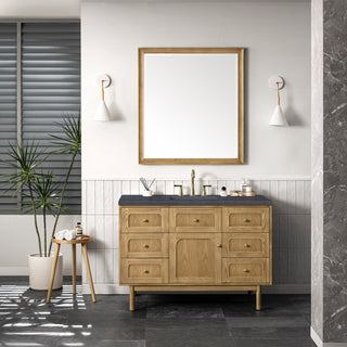 48 Inch Laurent Dual Mount Vanity in Light Natural Oak / Charcoal Soapstone Top