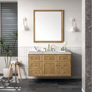 48 Inch Laurent Dual Mount Vanity in Light Natural Oak / Victorian Silver Top