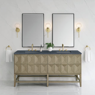72 Inch Emmeline Freestanding Vanity in Pebble Oak / Charcoal Soapstone Top