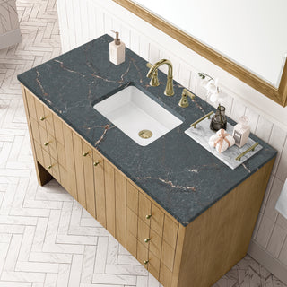 48 Inch Hudson Freestanding Vanity in Light Natural Oak / Parisien Bleu Top