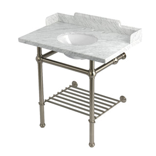 Pemberton 36 Inch Console Sink in Carrara Marble