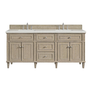 72 Inch Lorelai Freestanding Vanity in Whitewashed Oak / Lime Delight Top