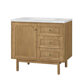 36 Inch Laurent Dual Mount Vanity in Light Natural Oak / Arctic Fall Top